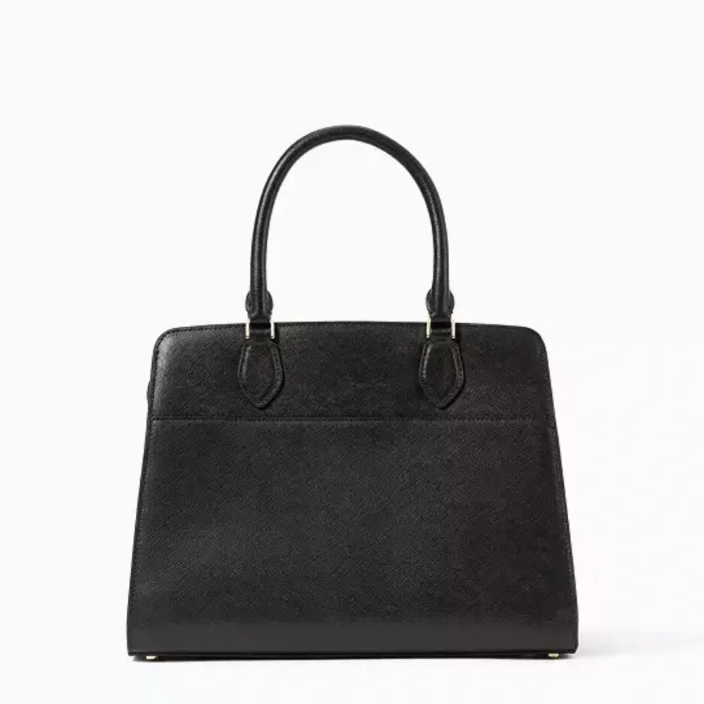 KATE SPADE Madison Saffiano Leather Medium Satchel BLACK COLOR